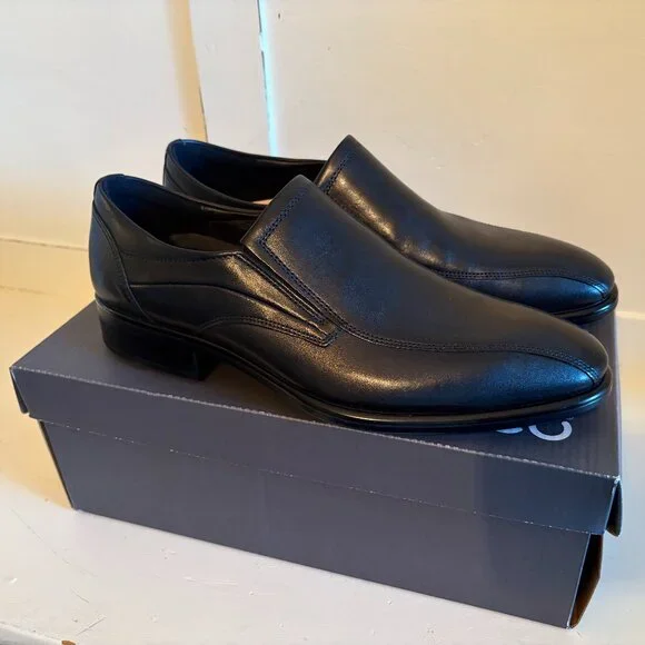 Ecco | Shoes | Ecco Citytray Leather Slipon Dress Shoe Mens Size 105 Black  | Poshmark
